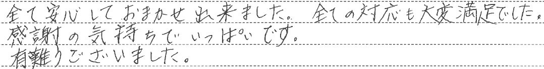 感謝の気持ちでいっぱいです。