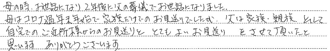 お世話になりました。