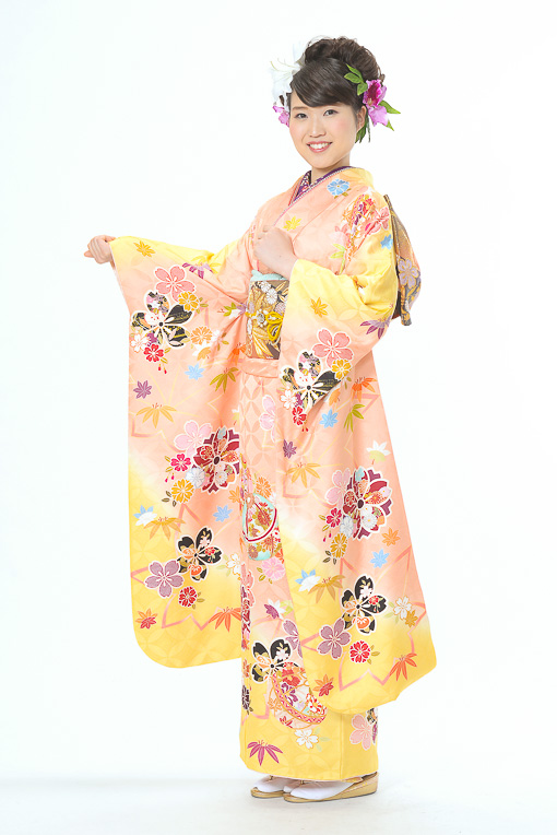 ピンク／黄まりに桜