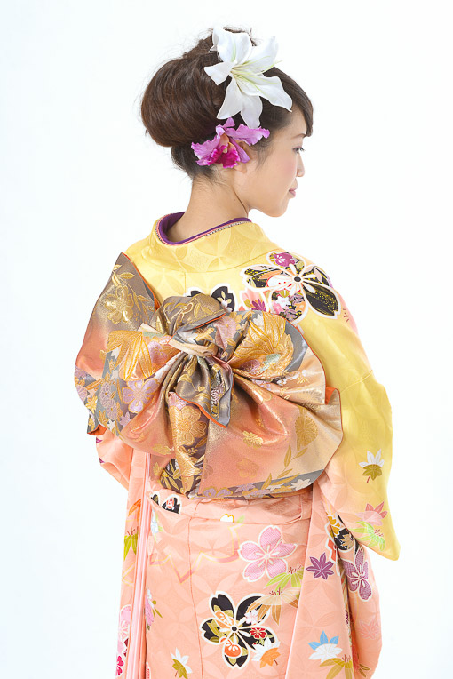 ピンク／黄まりに桜