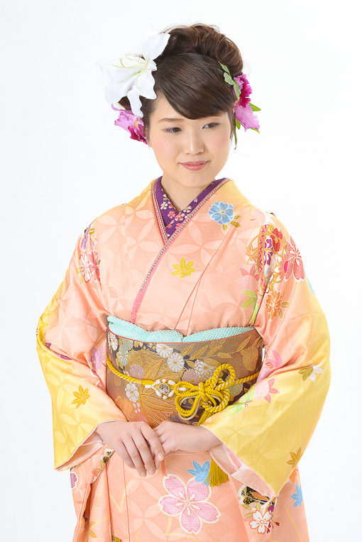 ピンク／黄まりに桜