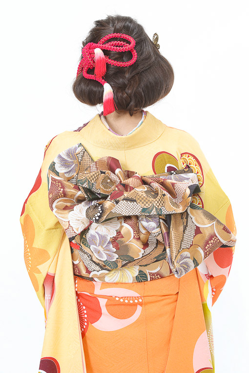 黄/オレンジ古典大柄