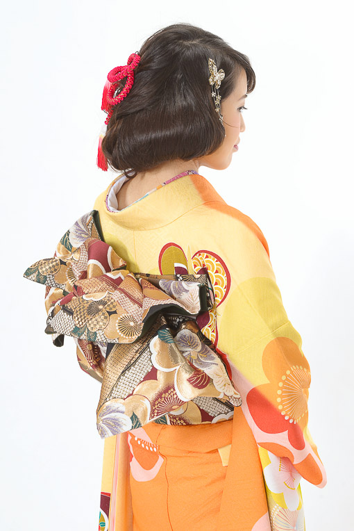 黄/オレンジ古典大柄