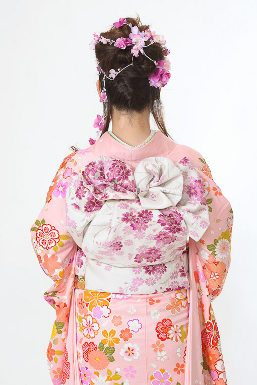 ピンク地に小花/桜