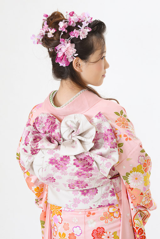 ピンク地に小花/桜