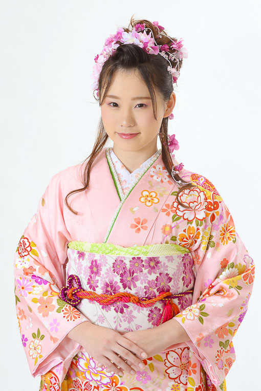 ピンク地に小花/桜