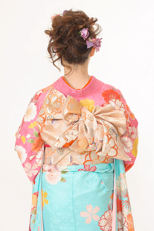 水色/ピンク 桜小花