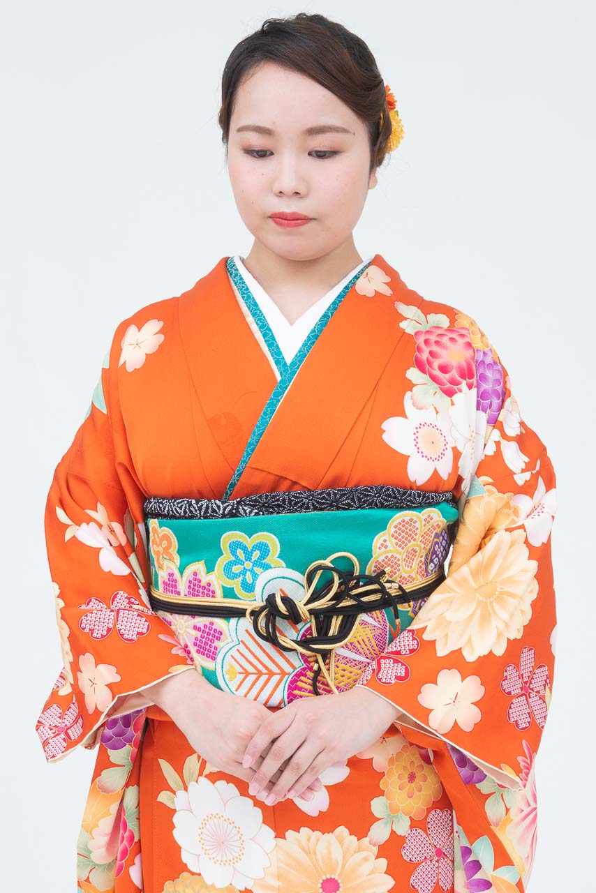 橙地に万寿菊華