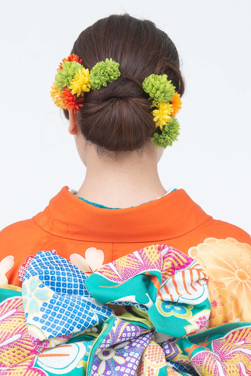 橙地に万寿菊華