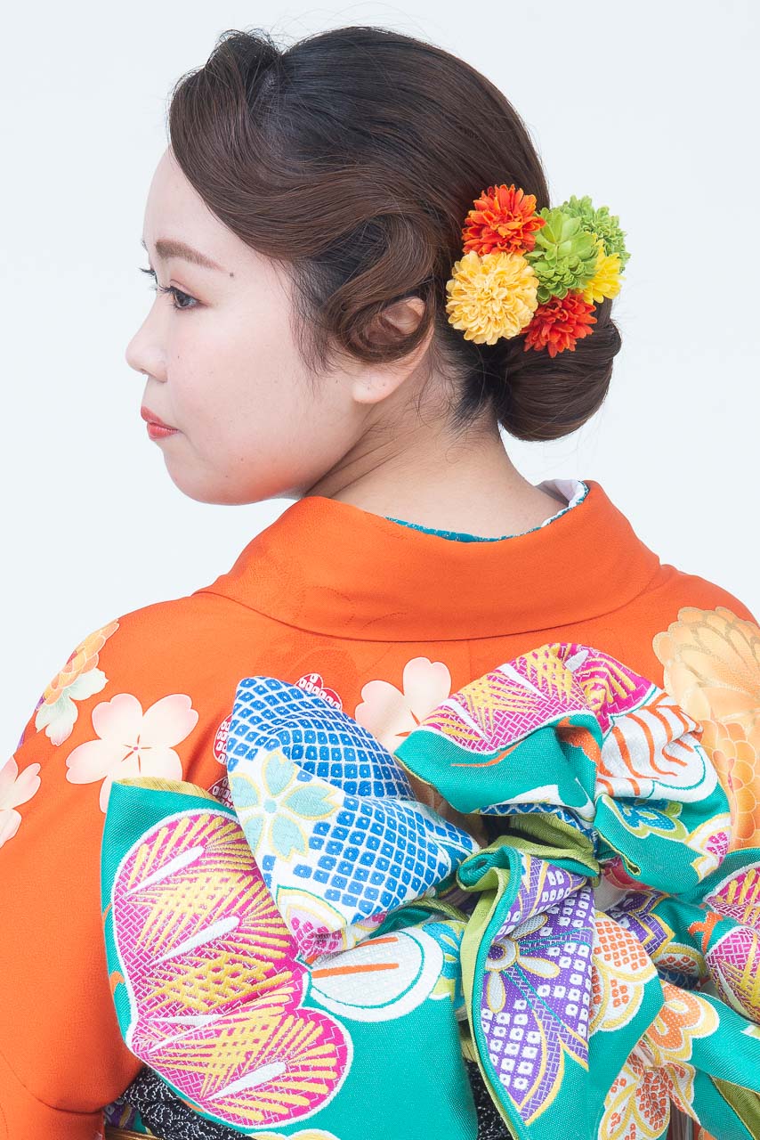 橙地に万寿菊華