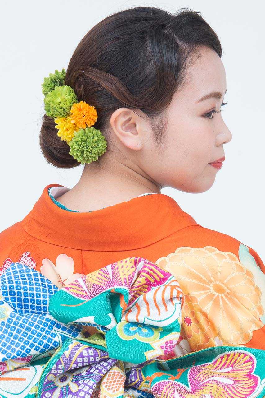 橙地に万寿菊華