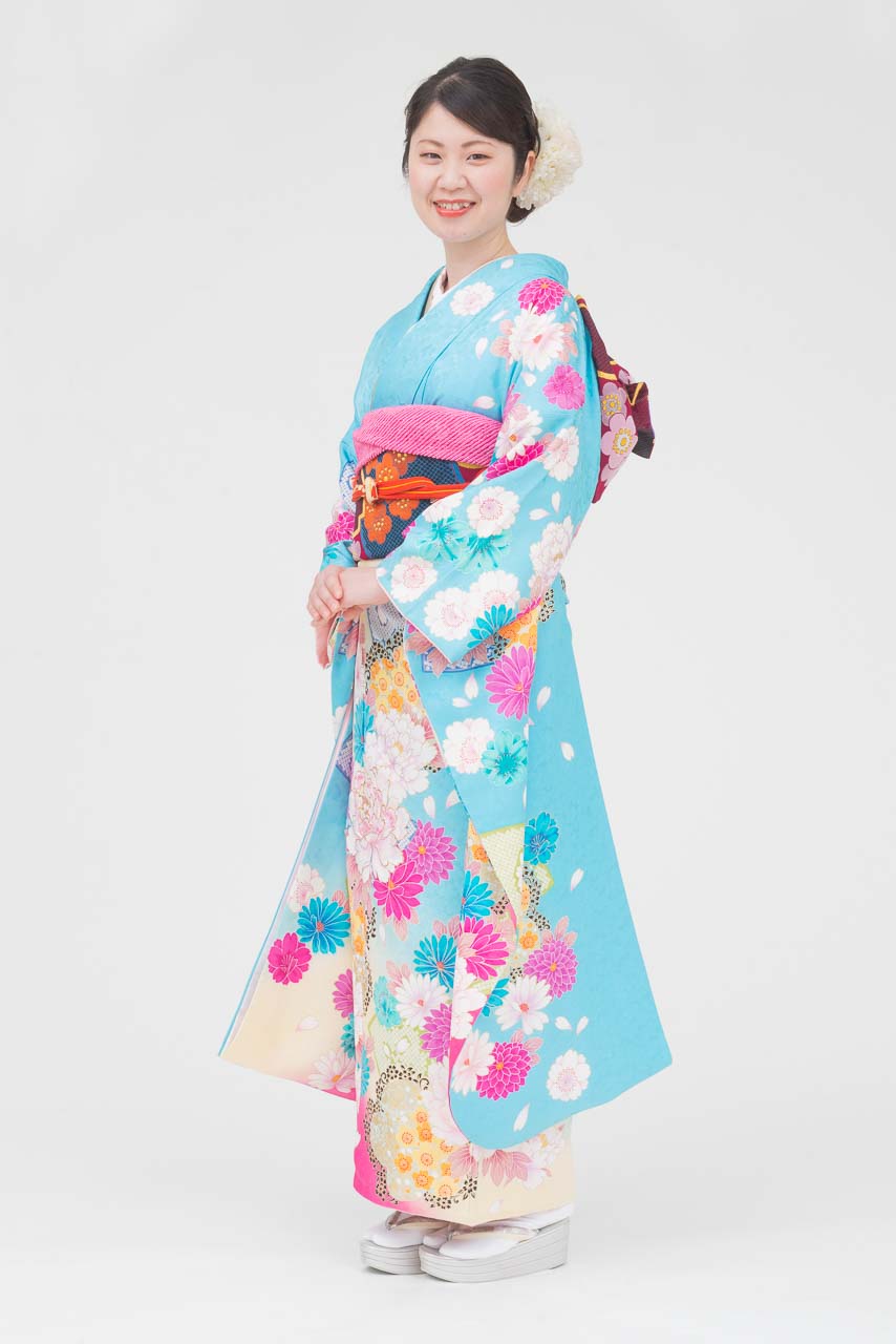 水色地に芍薬ダリア SU-53