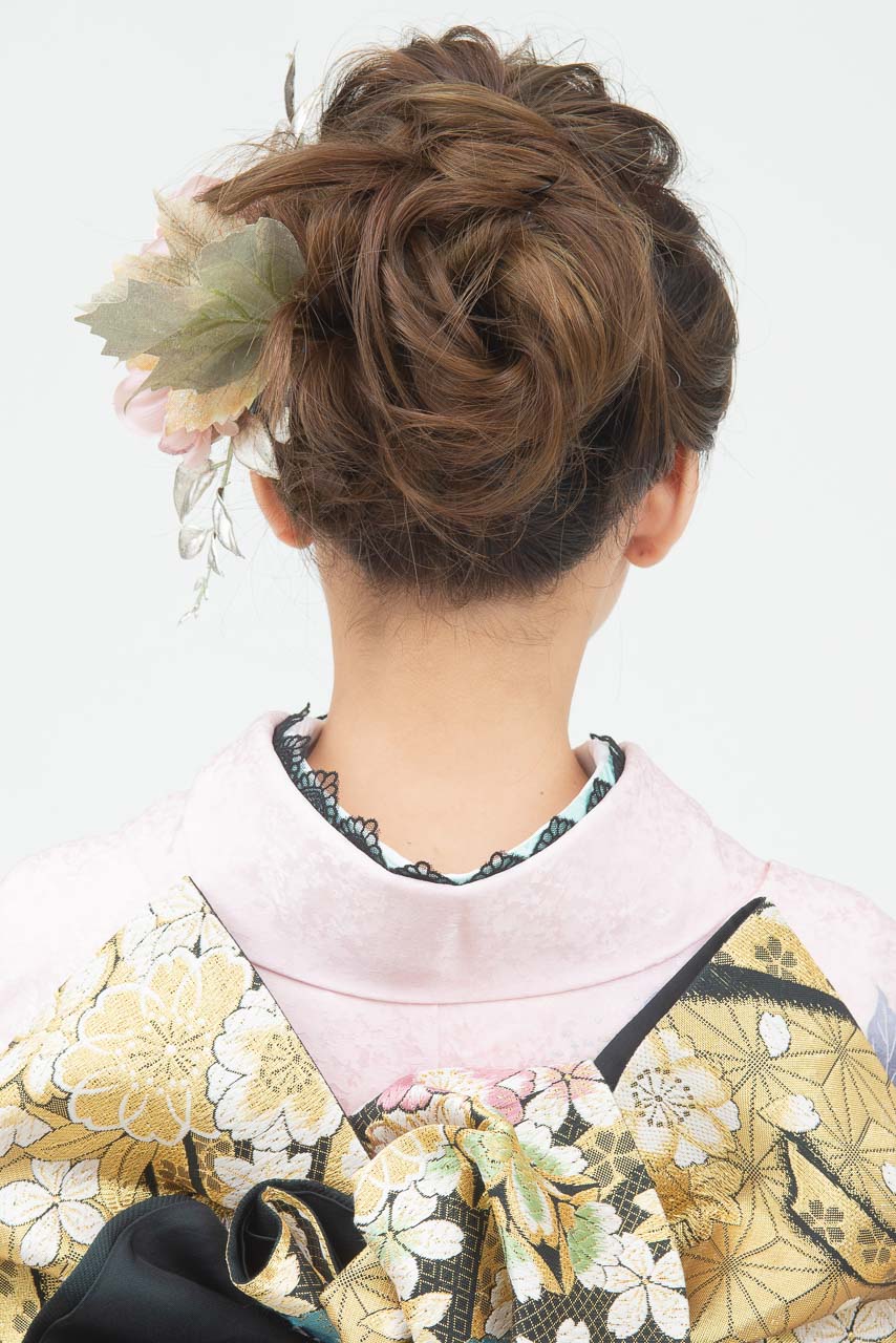 ピンク地紫大華