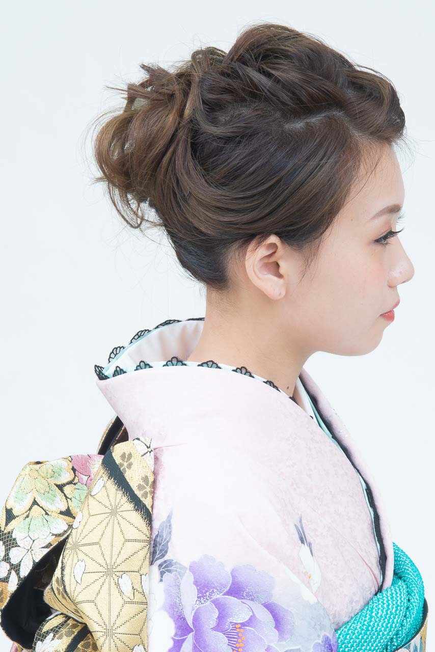 ピンク地紫大華