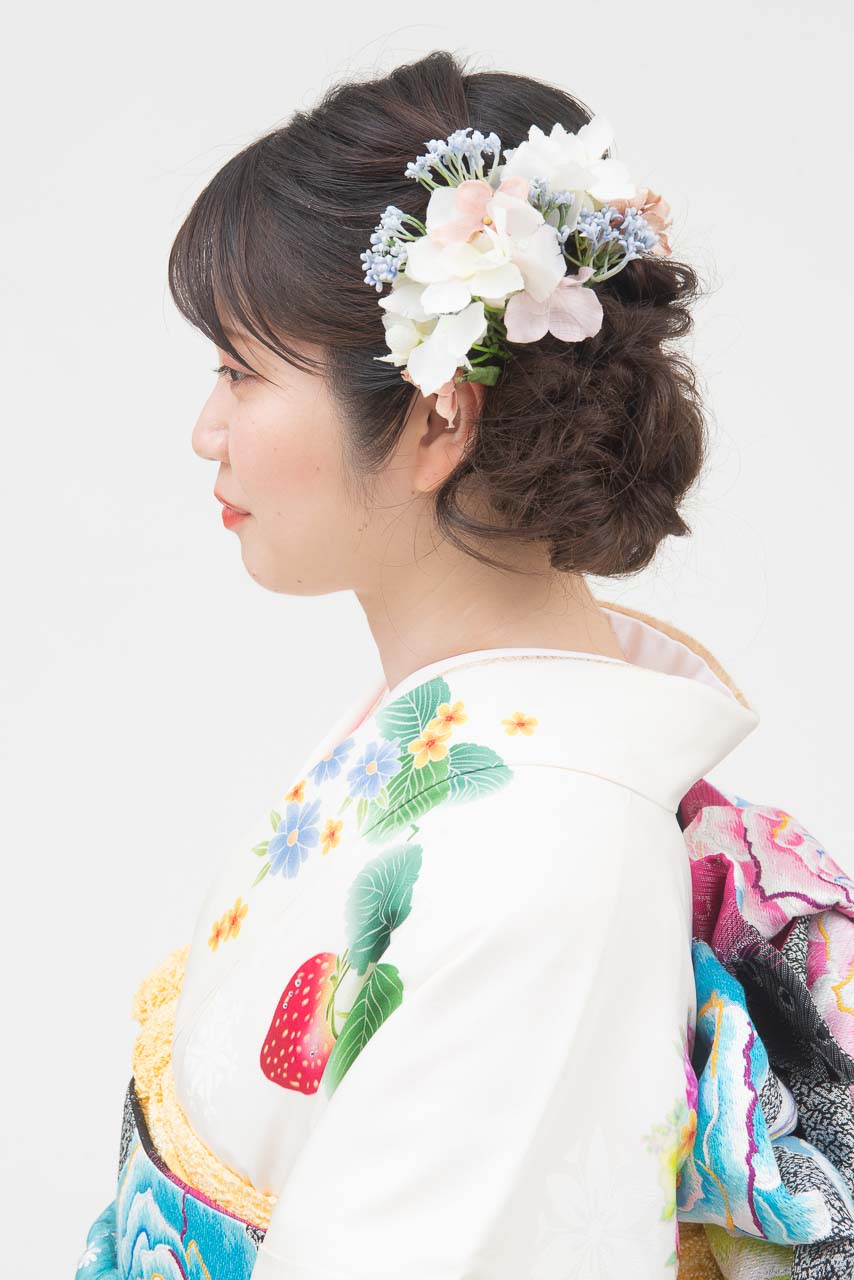 白地に花模様スワロフスキー