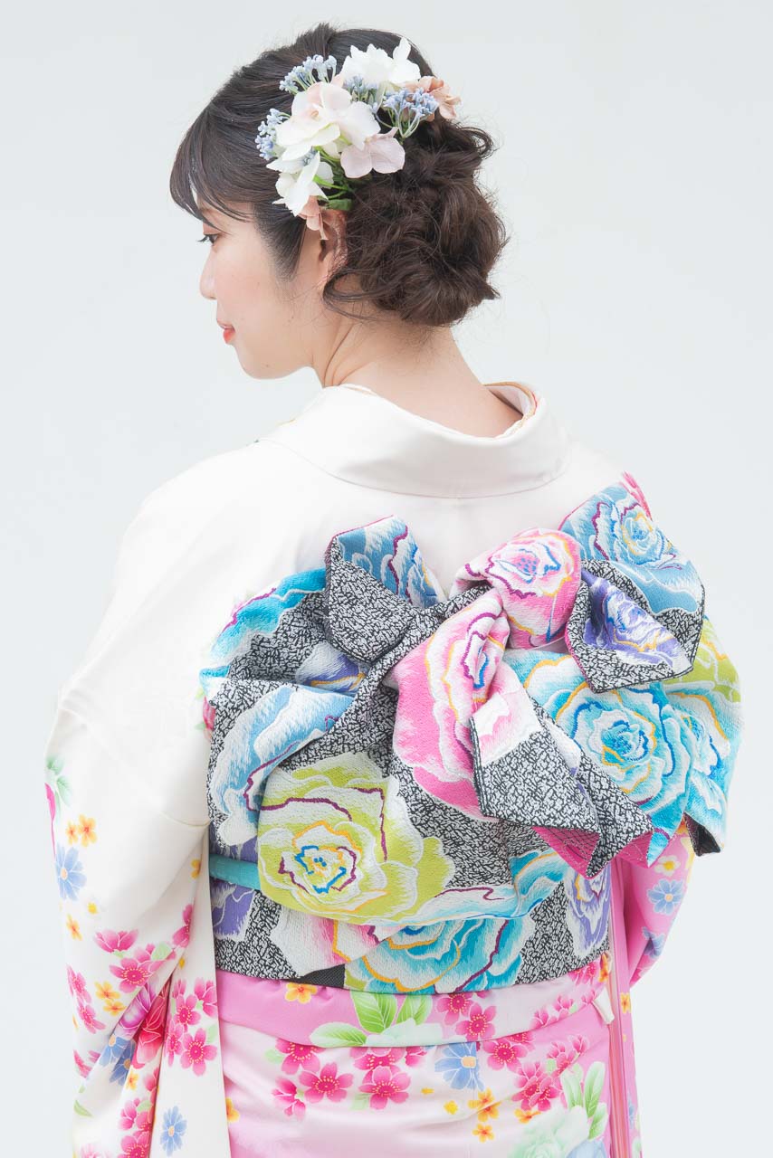 白地に花模様スワロフスキー