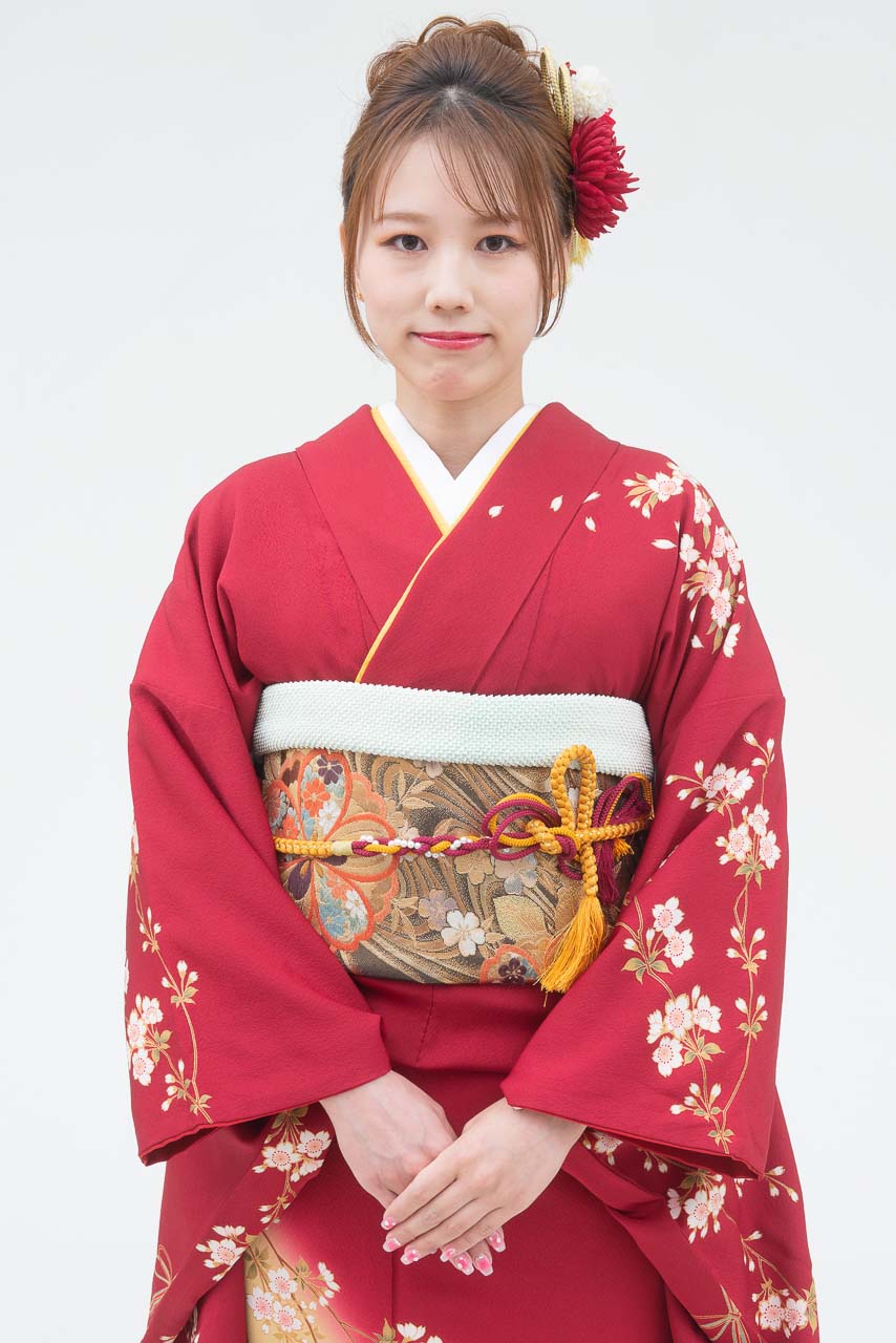 赤地桜模様グラデーション