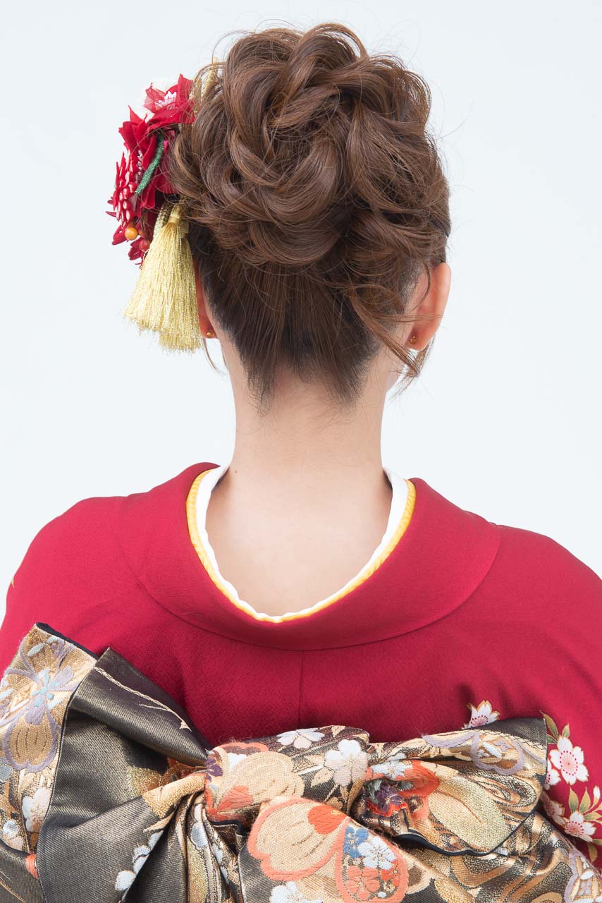 赤地桜模様グラデーション