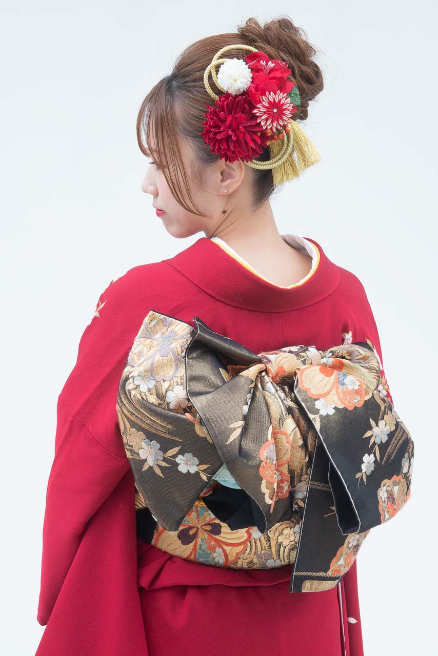 赤地桜模様グラデーション