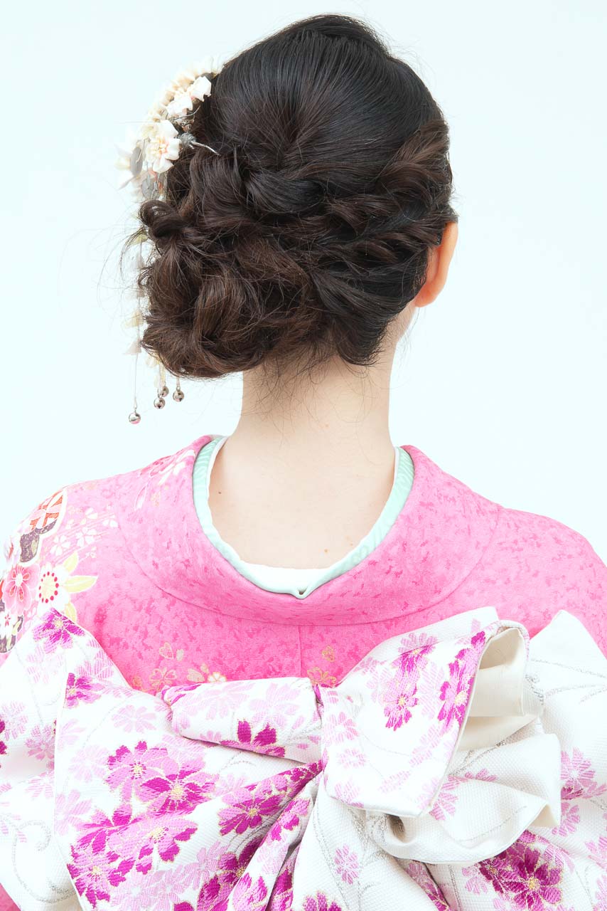 ピンク牡丹に桜