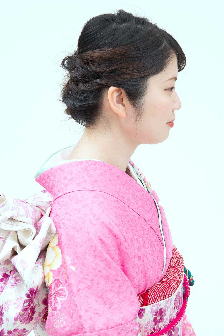 ピンク牡丹に桜