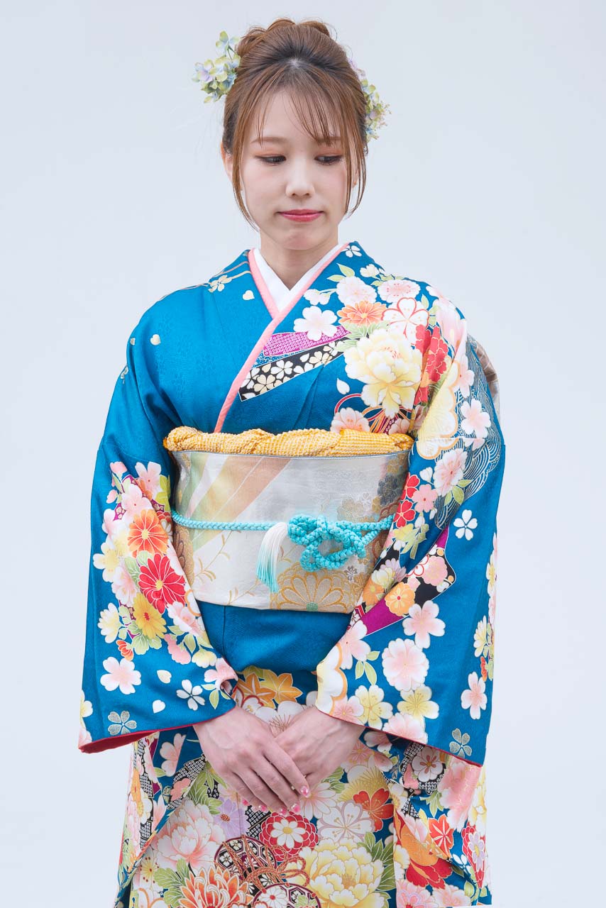 ターコイズ小花柄