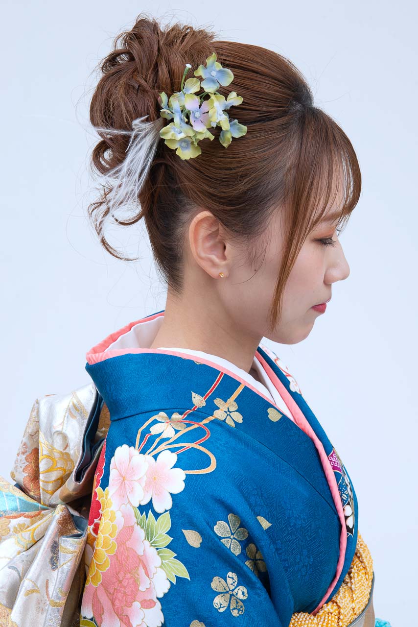 ターコイズ小花柄