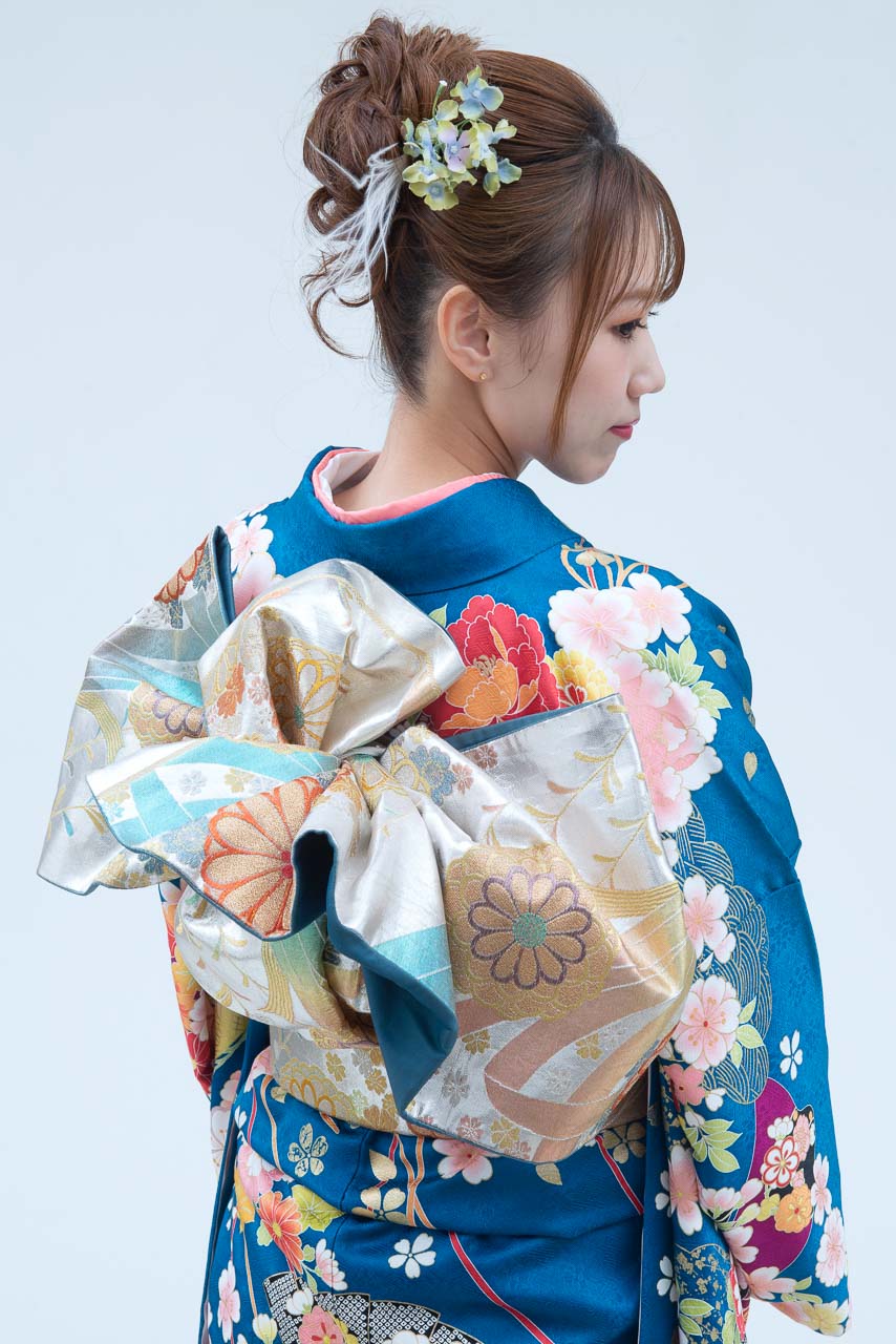 ターコイズ小花柄