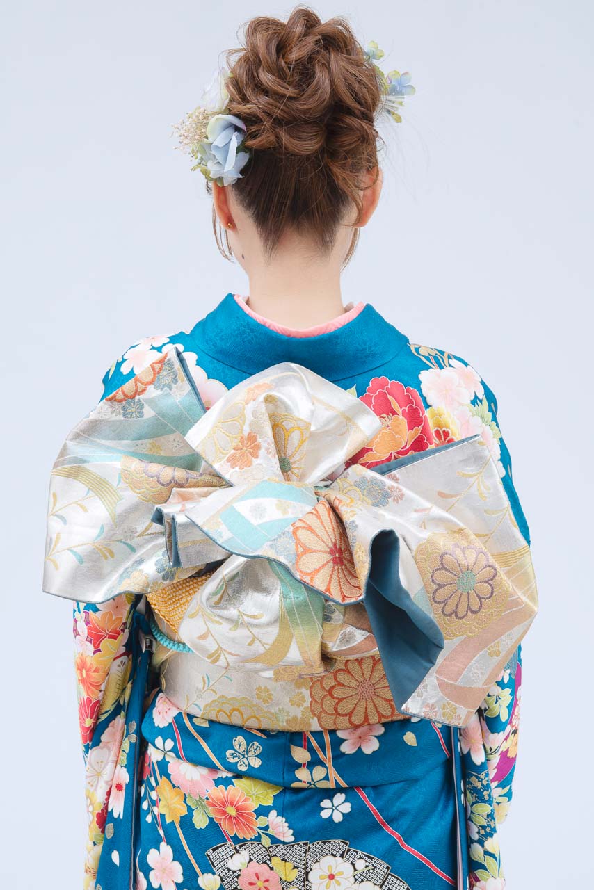 ターコイズ小花柄