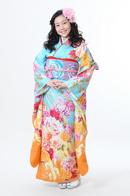 水色オレンジ大輪花 OY-15