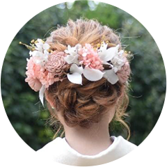 Hair ドライフラワー編み込みスタイル